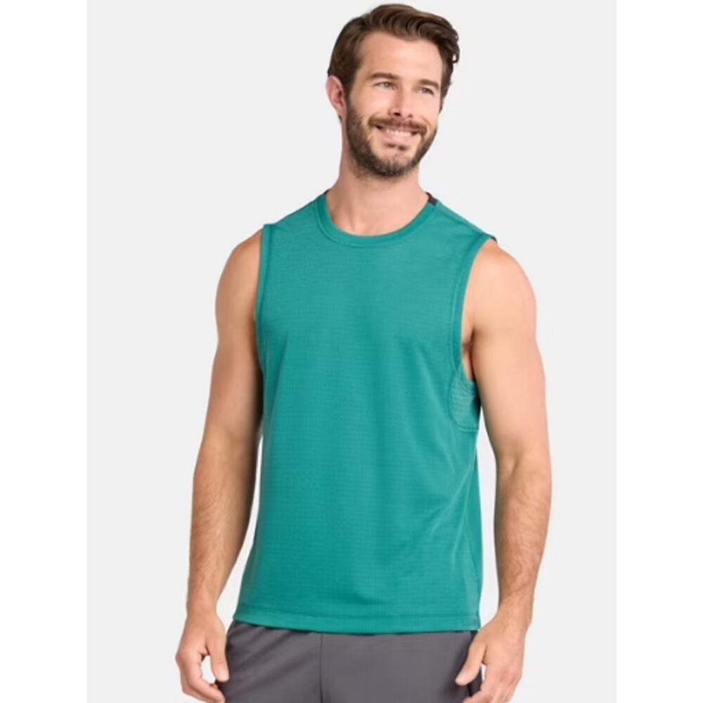 Athletic Works NWT Men's Size 2XL Teal Green Moisture-Wicking Muscle Tank Top